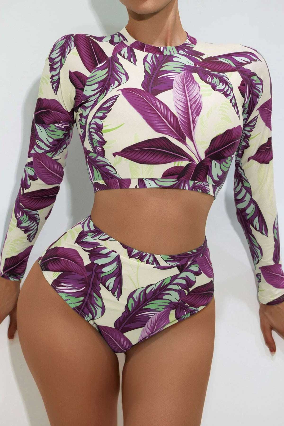 Shein bikini de cintura alta tropical Vezia