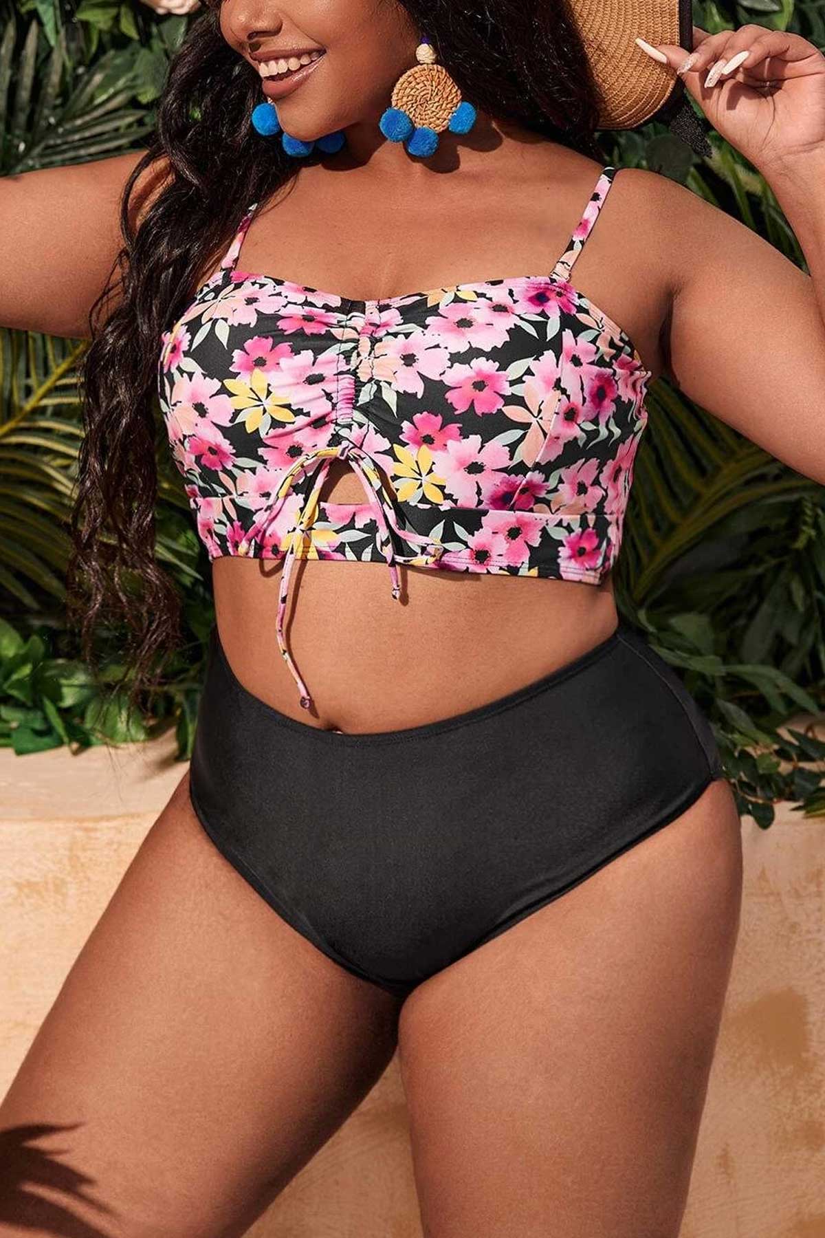 Shein bikini plus floral Vezia