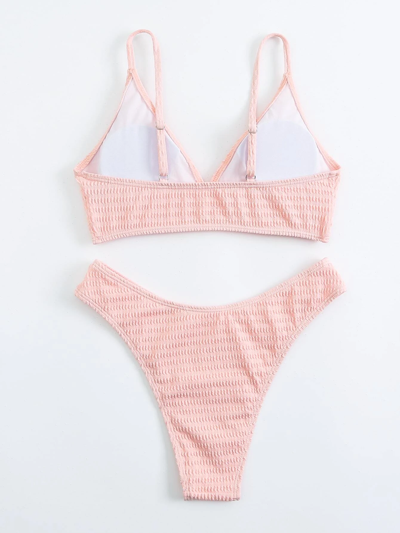 Shein bikini simple con textura corte alto – Vezia